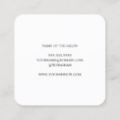 シンプルアイボリーエレガントブラックゴールデン美容師 スクエア名刺 (裏面)