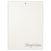 シンプルアイボリーエレガントホワイトスクリプト書道名 クリップボード (裏面)