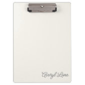 シンプルアイボリーエレガントホワイトスクリプト書道名 クリップボード (正面)