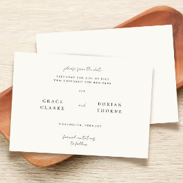 シンプルアイボリーエレガントホワイトニュートラルトーン結婚ズ セーブザデート