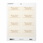 シンプルアイボリーエレガント出荷 ラベル (フルシート)