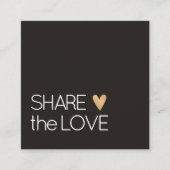 シンプルアイボリーエレガント白黒金ゴールドハート 紹介カード (正面)