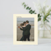 シンプルアイボリークリームバジェット結婚ズ写真招待状 (スタンド正面)