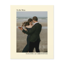 シンプルアイボリークリームバジェット結婚ズ写真招待状