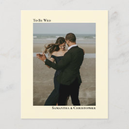 シンプルアイボリークリームバジェット結婚ズ写真招待状