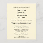 シンプルアイボリークリームバジェット結婚ズ写真招待状 (裏面)