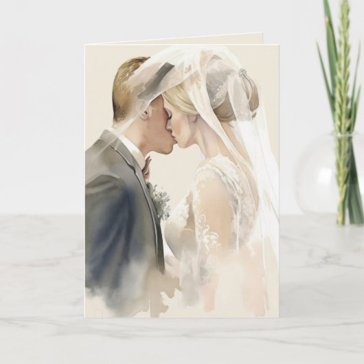 シンプルアイボリーグレー白いカップル結婚写真 招待状 (正面)