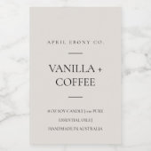 シンプルアイボリーダスキー卵ミニマルモダン蝋燭 フードラベル (シングルラベル)