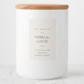 シンプルアイボリーダスキー卵ミニマルモダン蝋燭 フードラベル (正面)