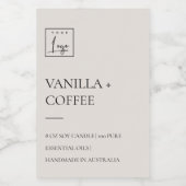 シンプルアイボリーダスク卵ホワミニマルイトキャンドルロゴ フードラベル (シングルラベル)