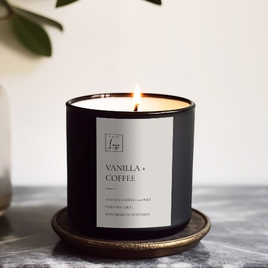 シンプルアイボリーダスク卵ホワミニマルイトキャンドルロゴ フードラベル