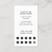 シンプルアイボリーブエレガントラック金ゴールド美しいサロン ロイヤリティカード (裏面)