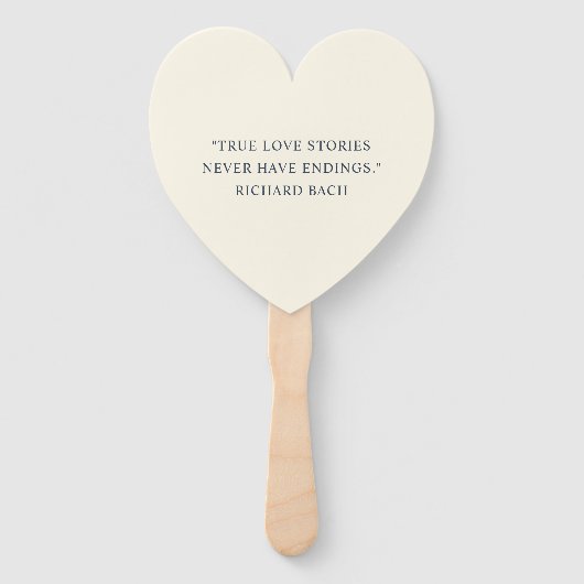 シンプルアイボリーブルー引用文結婚ズ ハンドファン (裏面)