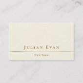 シンプルアイボリーミニマルホワイトクリーミー金ゴールド 名刺 (正面)
