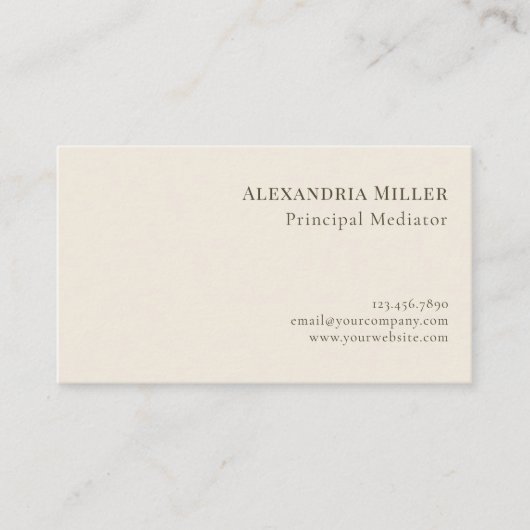 シンプルアイボリーミニマル金ゴールドリーフロゴ 名刺 (正面)