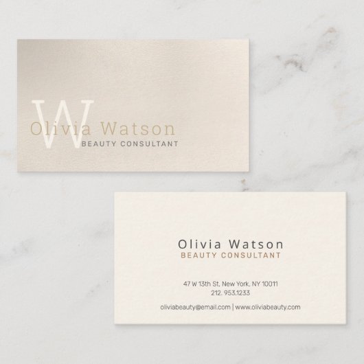 シンプルアイボリーモダンプロフェッショナル 名刺 (正面/裏面)