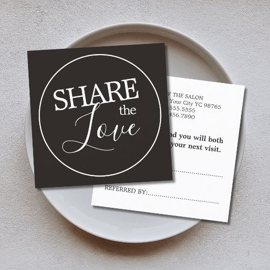 シンプルアイボリーモダン白黒ビューティーサロン 紹介カード