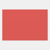 シンプルアイボリーレッドグリーンカラー無地のトリオ ラッピングペーパーシート (正面3)