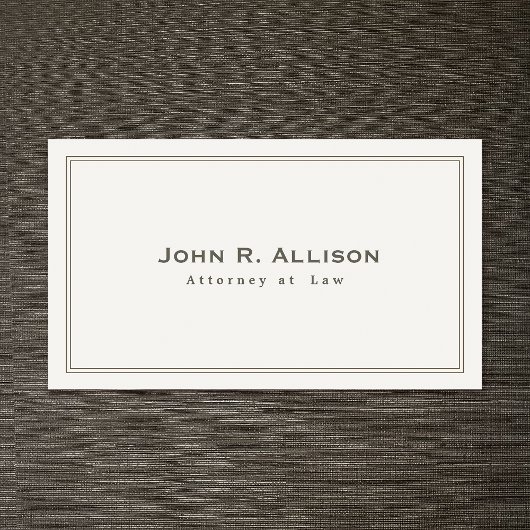 シンプルアイボリー伝統的プロフェッショナル弁護士 名刺