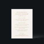 シンプルアイボリー及び金ゴールドモダン結婚の メニュー<br><div class="desc">結婚のモダンフォントとクリーンでシンプルデザインのを備えたはっきりしたのメニュー</div>