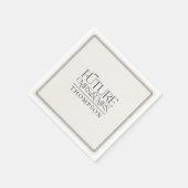 シンプルアイボリー未来ミセス・ミセス・・カップルのシャワー紙 スタンダードカクテルナプキン (角)