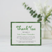 シンプルアイリッシュグリーン |葬儀 サンキューカード (スタンド正面)