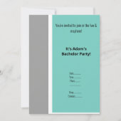 シンプルアクアブラックホワイト独身パーティー招待状 招待状 (正面)