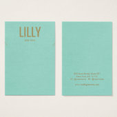 シンプルアクアモダンブルーネックレスディスプレイカード (正面&裏面)