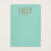 シンプルアクアモダンブルーネックレスディスプレイカード (正面)