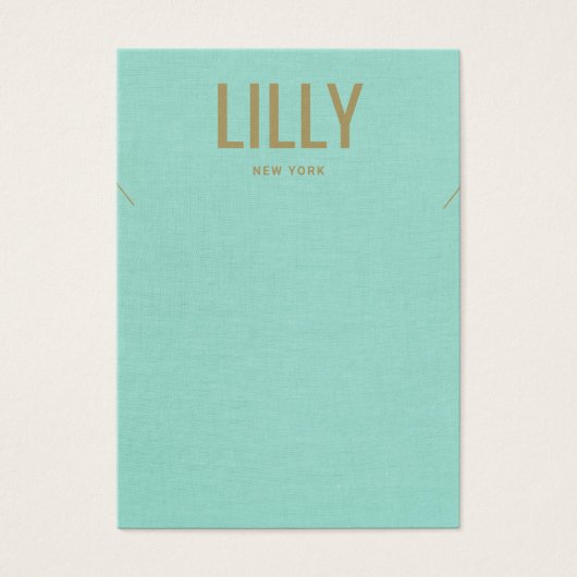 シンプルアクアモダンブルーネックレスディスプレイカード (正面)