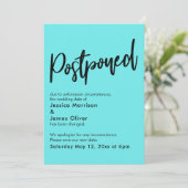 シンプルアクア結婚延期 招待状 (スタンド正面)