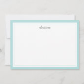 シンプルアクア縁ど文具フラパーソナライズされたット ノートカード (正面)