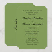 シンプルアスパラガスグリーン結婚式招待状 招待状 (正面/裏面)