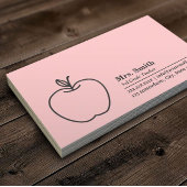 シンプルアップルスクール先生ピンク 名刺