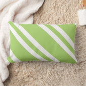 シンプルアップル緑ストライプ ランバークッション (ブランケット)