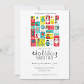シンプルアドベンダメントカレンダホリデーディナーパーティー 招待状 (正面)