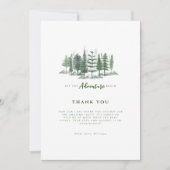 シンプルアドベンチャー素朴開始の森の赤ちゃんシャワー サンキューカード (正面)