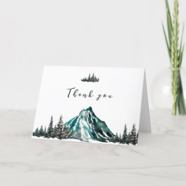 シンプルアドベンチャー開始マウンテンパインベイビーシャワー サンキューカード