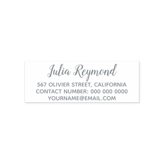 シンプルアドレス情報のグレー表示（オプション） セルフインキングスタンプ (デザイン)