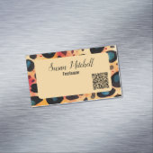 シンプルアニマルプリントエレガントモダンQRコード マグネット名刺 (インサイチュ)