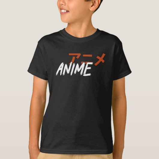 シンプルアニメ恋人デザイン Tシャツ (正面)