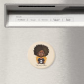 シンプルアフロ女性 マグネット (インサイチュ (食洗機))