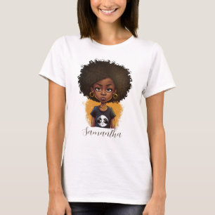 シンプルアフロ女性 Tシャツ