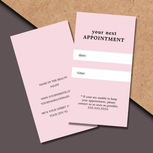 シンプルアポイントメントエレガントバラホワイト美しい 予約カード