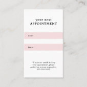 シンプルアポイントメントエレガントバラホワイト美しい 予約カード (正面)