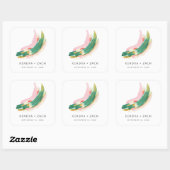 シンプルアモダンル絵を描ストローク結婚式の引き出物 スクエアシール (シート)