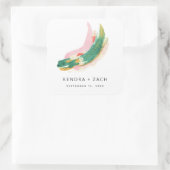 シンプルアモダンル絵を描ストローク結婚式の引き出物 スクエアシール (バッグ)