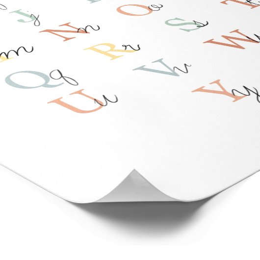 シンプルアルファベットチャートイラストレーション教室デコール ポスター (角)