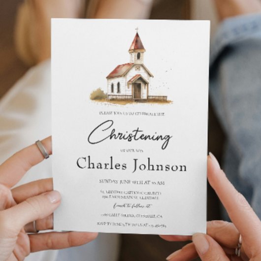 シンプルアンドクエレガントチャーソン《キリスト教》洗礼式や命名式 招待状