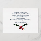 シンプルアンドビジエレガントネスゴールデンホリデーカード 箔シーズンカード (裏面)